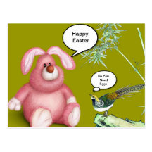 Pink Easter Bunny Post Card