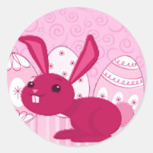 Pink Easter Bunny Sticker