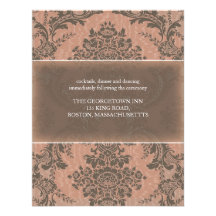 Pink Elegant Damask reception card Personalized Invitations