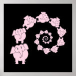 Pink elephant spiral. posters