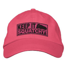 Pink *EMBROIDERED* Keep It Squatchy! - Bobo's Embroidered Baseball Caps