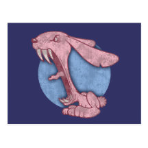 Pink Evil Bunny Post Card