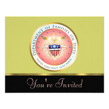 Pink Families on Duty Seal Invitation Customise