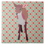 Pink Fawn Floral Tile