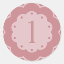 Pink First 1st Birthday Cupcake Topper Sticker DIY