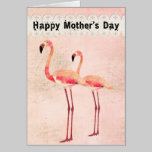 Pink Flamingo Mother's Day Card cards