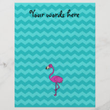 Pink flamingo turquoise chevrons personalized flyer