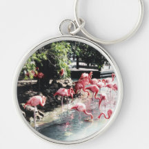 Pink Flamingos Keychain