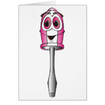 Pink Flathead Screwdriver Greeting Cards