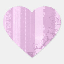 Pink Flora Heart Sticker