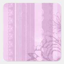 Pink Flora Square Stickers