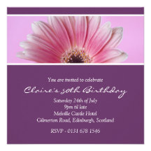 Pink Floral 50th Birthday Party Invitation