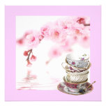 Pink Floral Bridal Shower Tea Party Invitation