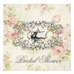 Pink Floral Bridal Shower Tea Party Invitation