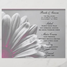 Pink Floral Highlights Wedding Menu Flyer Design