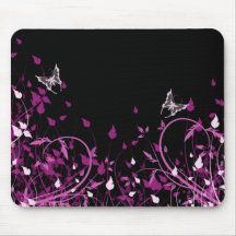 Pink floral mouse mat