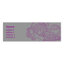 Pink Floral Pattern - Skinny Business Card Templates
