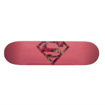 Pink Floral S-Shield Custom Skate Board