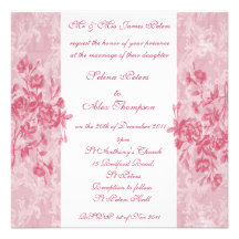 Pink Floral Wedding Invitation