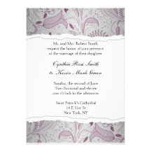Pink Floral Wedding Invitation