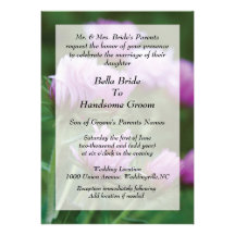 Pink floral wedding invitation