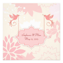 Pink Floral Wedding Invitation