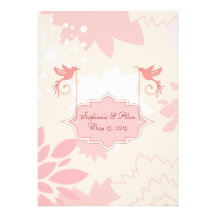 Pink Floral Wedding Invitation