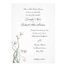 Pink Floral Wedding Invitation