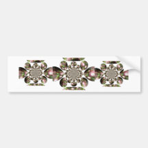 Pink Florals Fractal Bumper Stickers