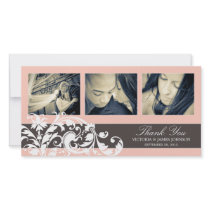PINK FLOURISH | WEDDING THANK YOU CARD PHOTO GREETING CARD