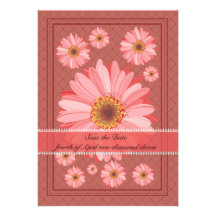 Pink Flower Baby Shower Invitation