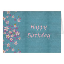 Pink Flower Birthday Card