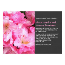 Pink Flower Blossoms Wedding Invitation