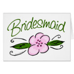 Pink Flower Bridesmaid Greeting Card
