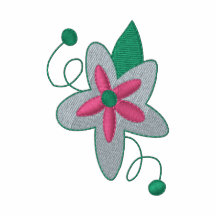 Pink Flower Embroidered Shirt
