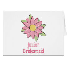 Pink Flower Junior Bridesmaid Cards