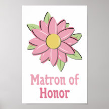 Pink Flower Matron of Honour Print