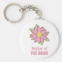 Pink Flower Mother of the Bride Key Chains