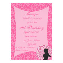 Pink Flower Party Invitation