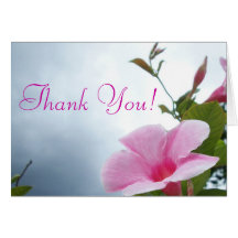 Pink Flower Thank You Card