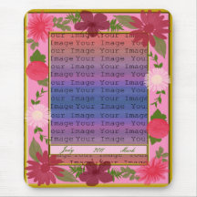 Pink Flowers Custom Mouse Pad