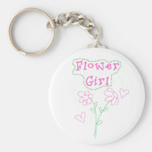 Pink Flowers Flower Girl Key Chains