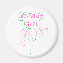 Pink Flowers Flower Girl Magnet