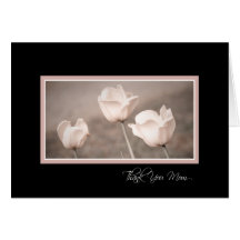 Pink Flowers Mum Wedding Day Thank You Card