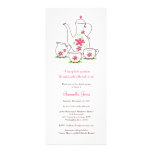 Pink Flowers Tea Set Bridal Shower Invitations