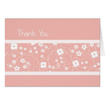 Pink Flowers Thank You Bridesmaid Card