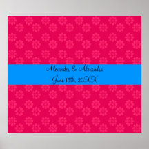 Pink flowers wedding favours poster