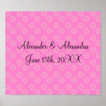 Pink flowers wedding favours poster