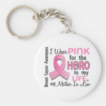 Pink For Hero 3 Mother-In-Law Breast Cancer Key Chains