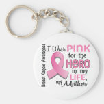 Pink For Hero In My Life 3 Mother Breast Cancer Keychains
